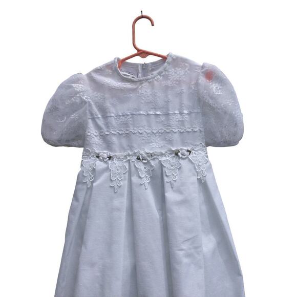 Vintage Bonnie jean girl dress 6 white lace communion baptism graduation wedding - Picture 2 of 14